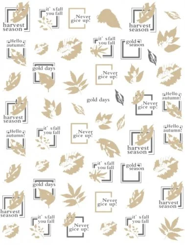 Nagelsticker - Aufkleber selbstklebend - Nail Sticker - gold schwarz Herbst Blätter